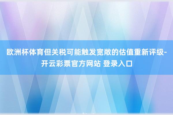 欧洲杯体育但关税可能触发宽敞的估值重新评级-开云彩票官方网站 登录入口