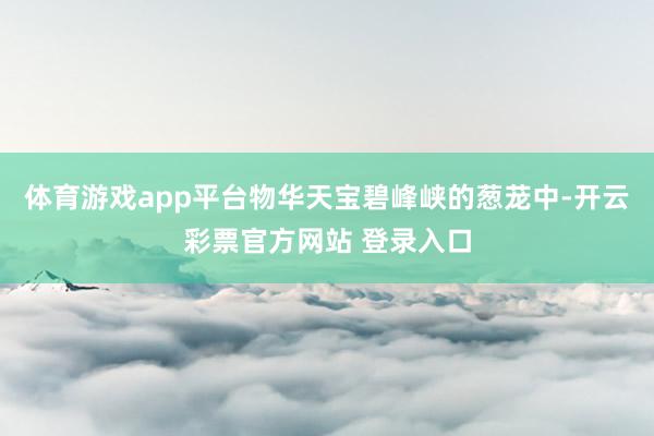 体育游戏app平台物华天宝碧峰峡的葱茏中-开云彩票官方网站 登录入口